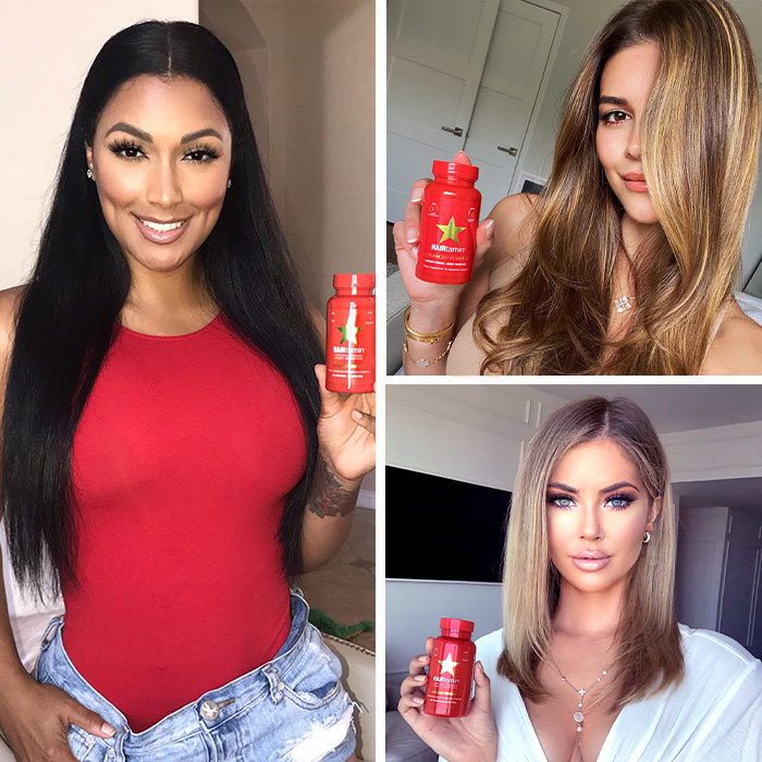 collage of different hair types